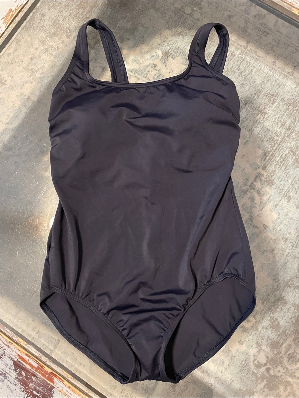 Lands' End Black One-Piece Full Bottom Coverage Swimsuit